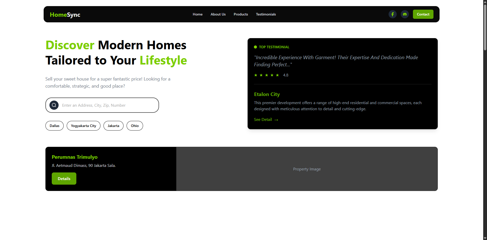 HomeSync - Landing Page Perumahan