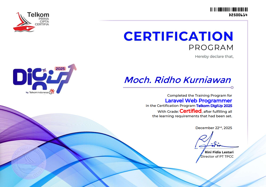 Laravel Web Programmer - Telkom DigiUp 2025