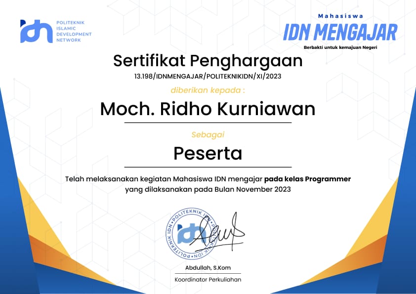 Kelas Programming - IDN Mengajar
